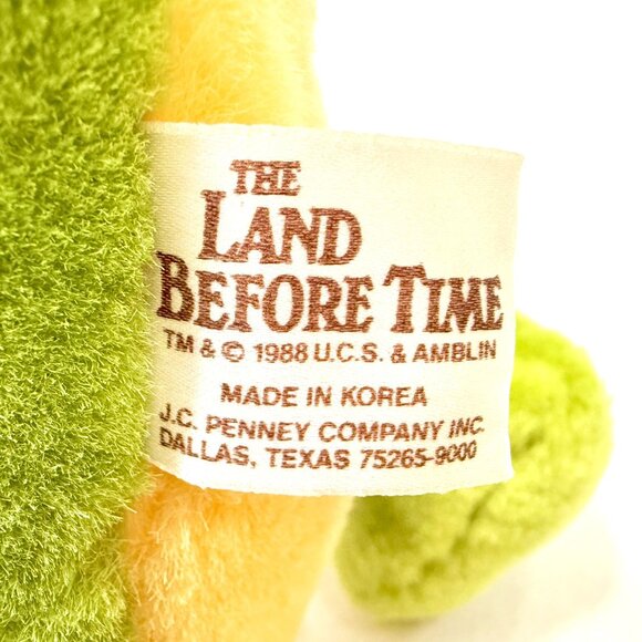 Land Before Time DUCKY Plush Green Stuffed Dinosaur ~ Vintage 1988 Amblin - Picture 10 of 11
